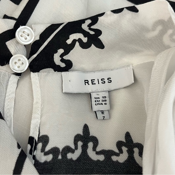 Reiss | Kaia sleeveless cowl neck printed blouse Women’s size 6 career business - Picture 10 of 13